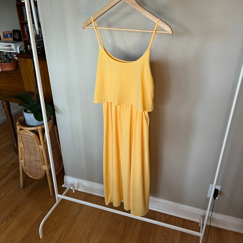 OAK + FORT Midi Dress / Pastel Yellow / Size M